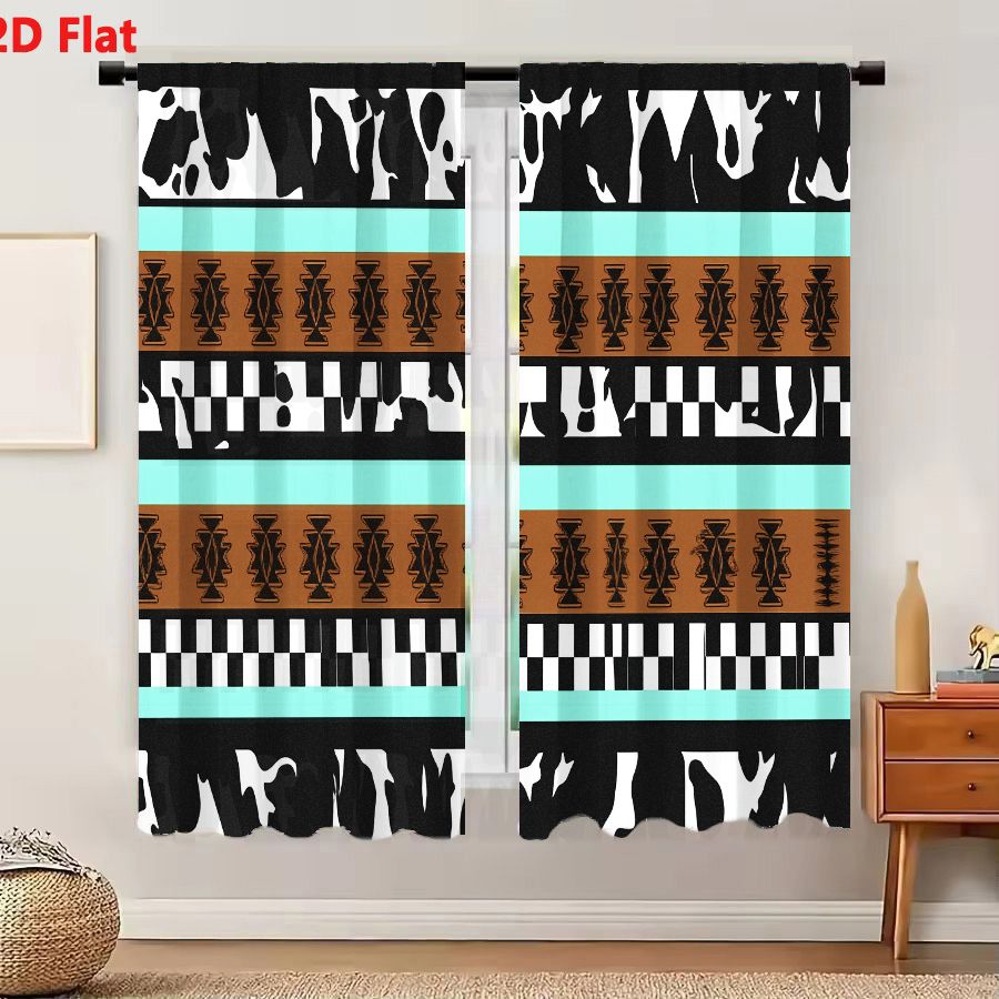 Century Textile & Sewing Supply Photos - قطعتان من الستائر بنمط هندسي تجريدي