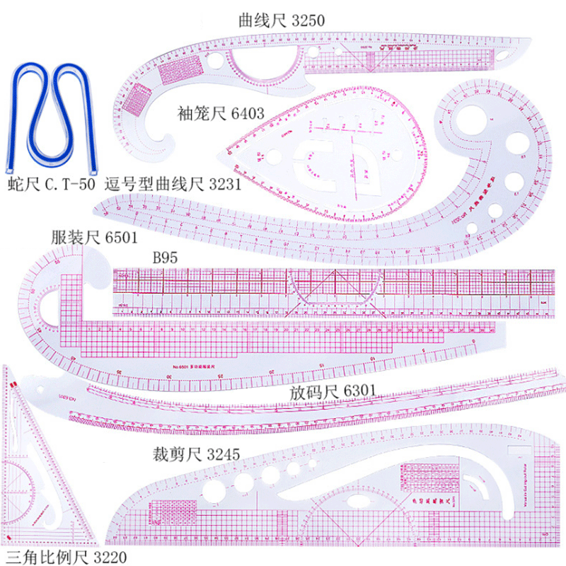 Sewing Gauge Ruler - 5/6/9 قطعة مجموعة خياط قياس حاكم