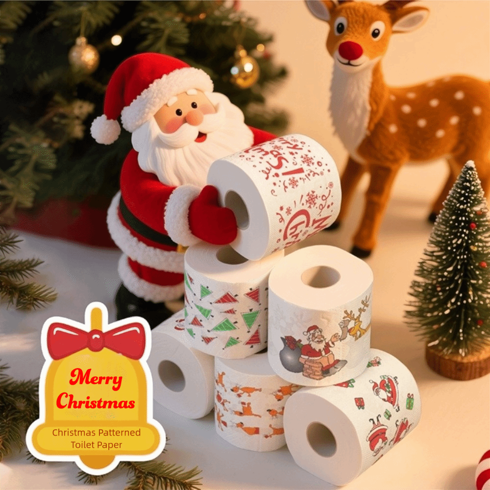 Pattern Tissue Paper - سانتا مطبوعة عيد الميلاد مناديل حمام